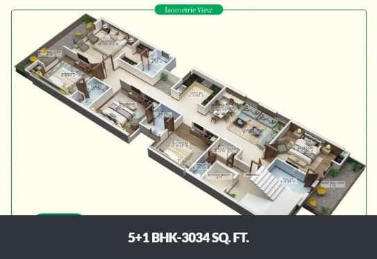 5+1 BHK - 3034 Sq. Ft.